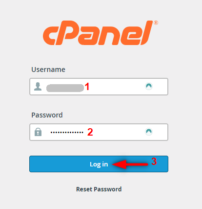 Log in to your cPanel account 