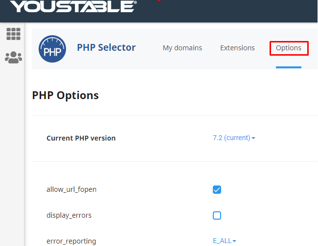 PHP Selector page