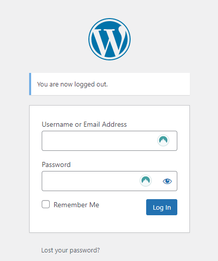 Login WordPress Dashboard