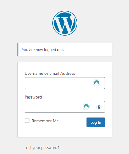 Login wordpress