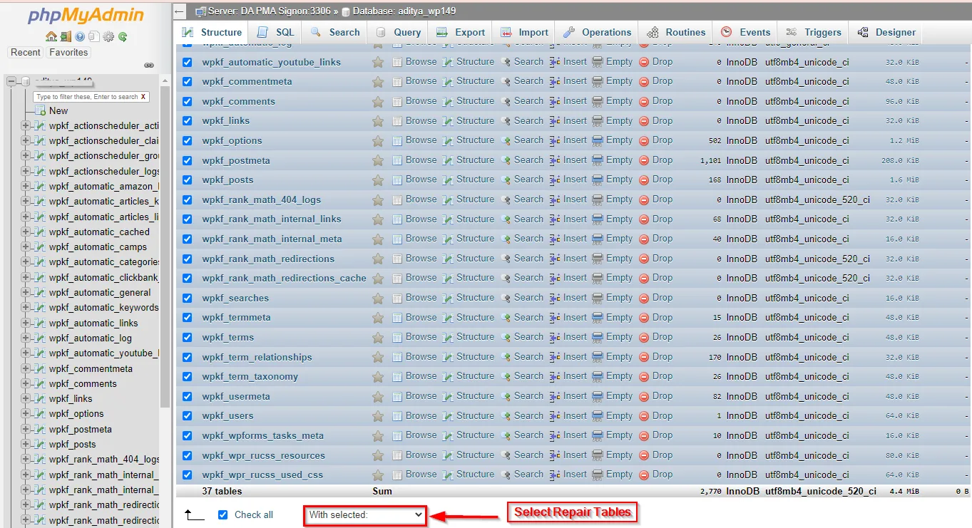 Cómo solucionar el error "Error al establecer la conexión con la base de datos" en WordPress - captura de pantalla 7