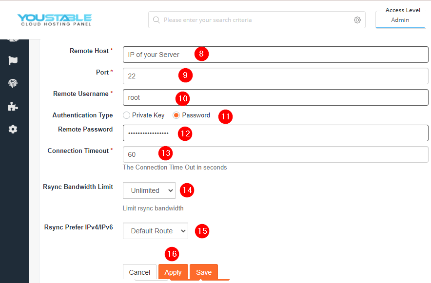 How to configure ssh backup via jetbackup in directadmin? 37