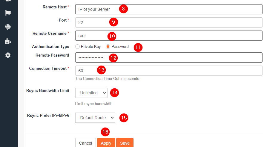 How to configure ssh backup via jetbackup in WHM? 6