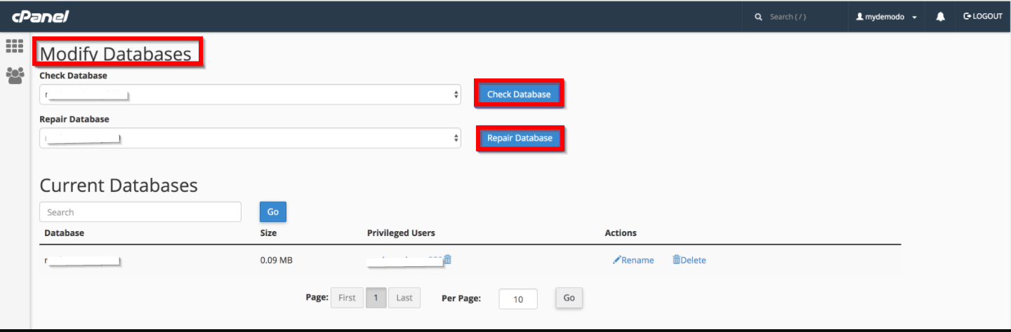 Modify databases