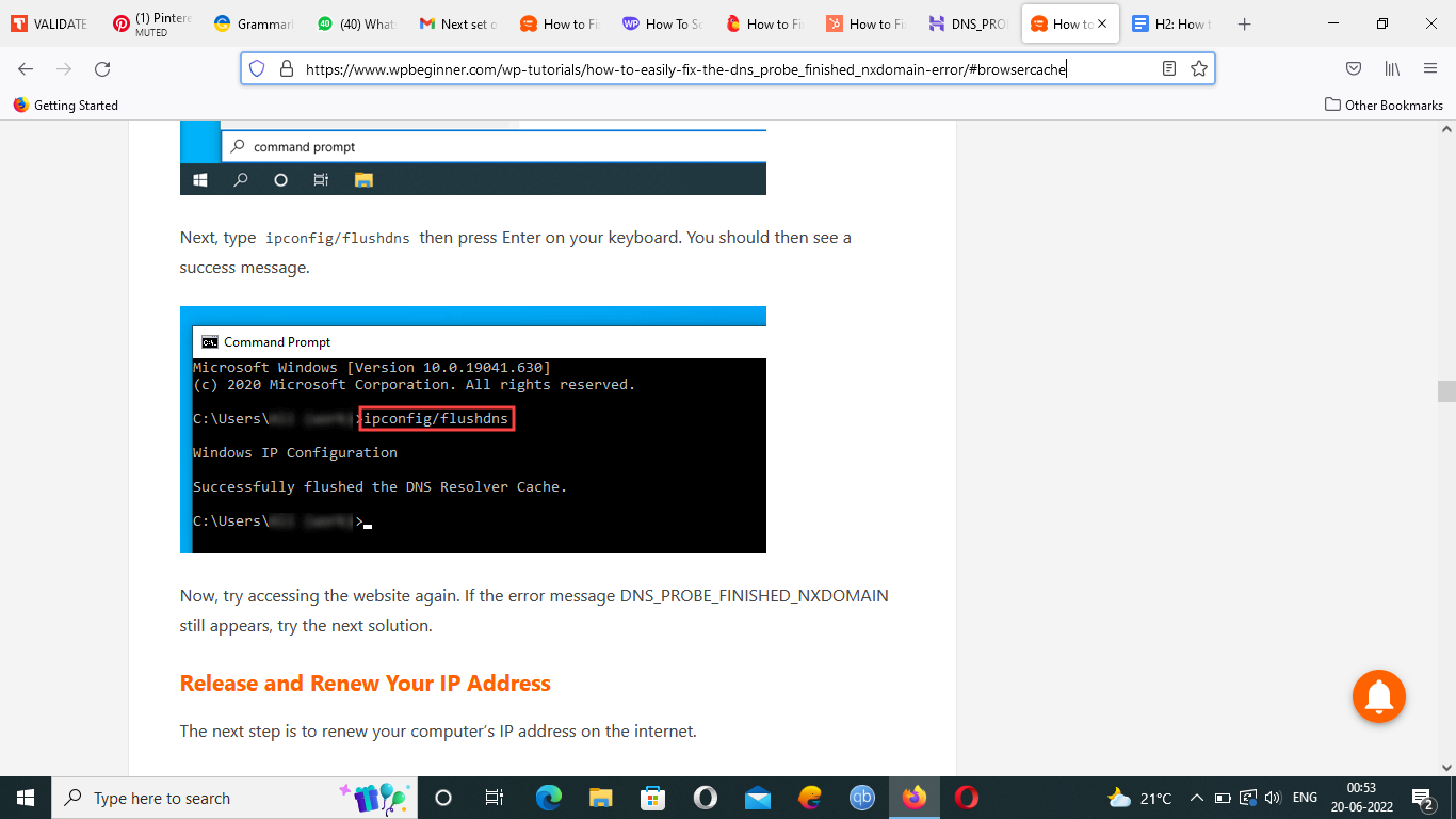 Flush Your Computer's DNS Cache