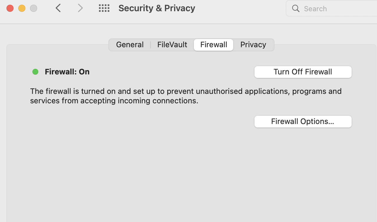 MacOS Firewall