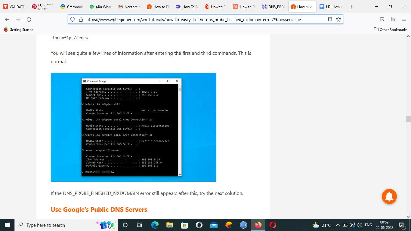 Release and Renew Your IP Address