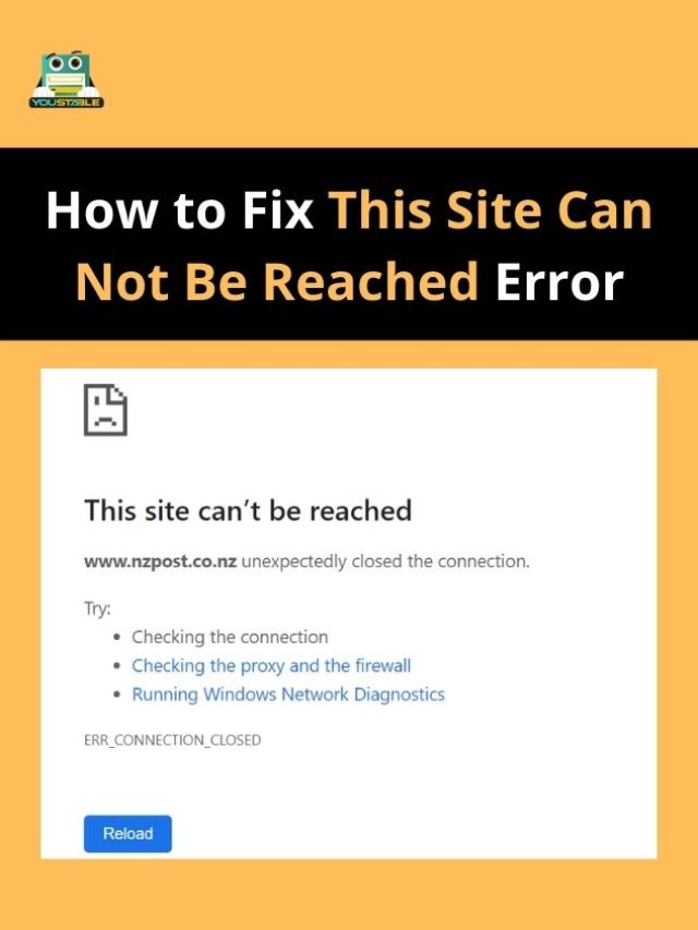 How to Fix This Site Can Not Be Reached Error