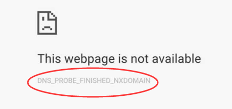 DNS_PROBE_FINISHED_NXDOMAIN 