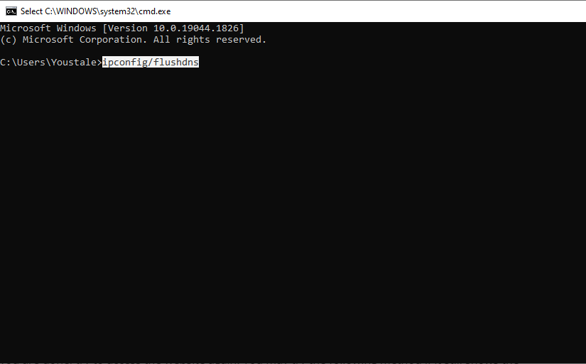 ipconfig /flushdns