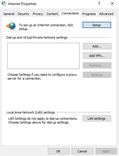 LAN Settings.