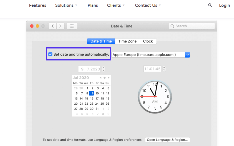 Set date & time automatically | Fix the NET::ERR_CERT_AUTHORITY_INVALID Error