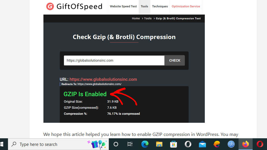  GZIP checker tool. 