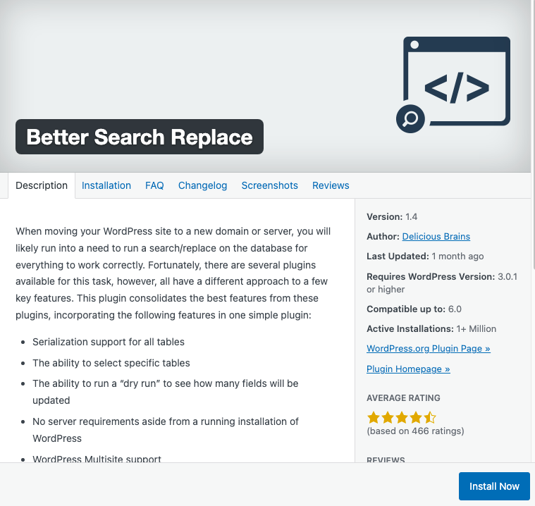 Install a WordPress Search and Replace Plugin