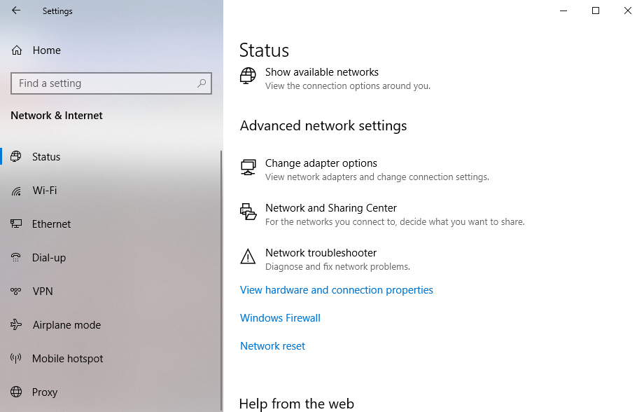 Advanced Network Settings