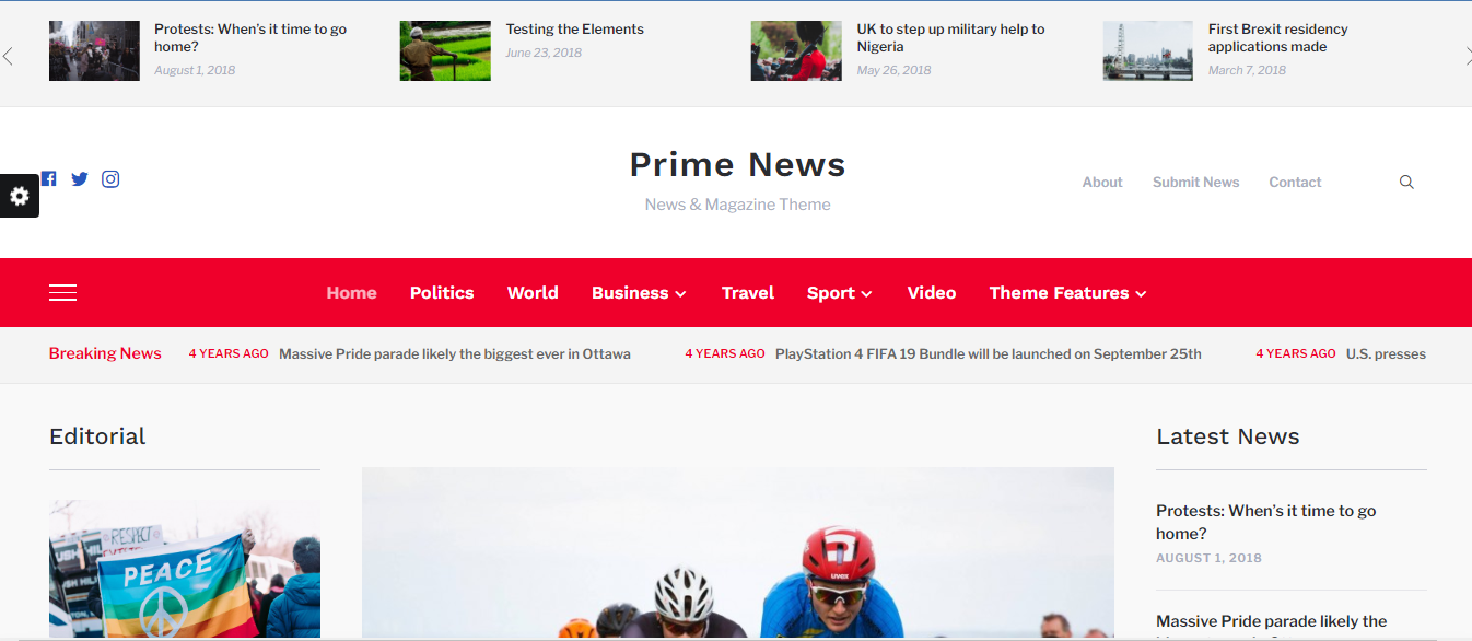 Prime News WordPress Theme