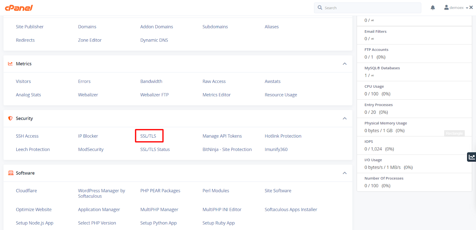 Navigate to the SSL/TLS Manager