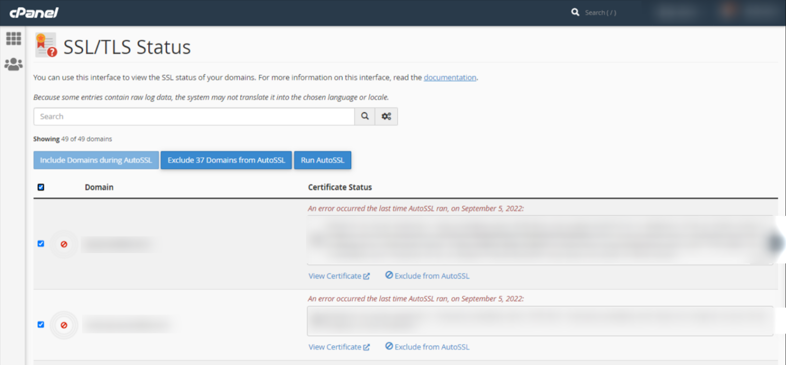 Choose your domain and activate the SSL certificate. 