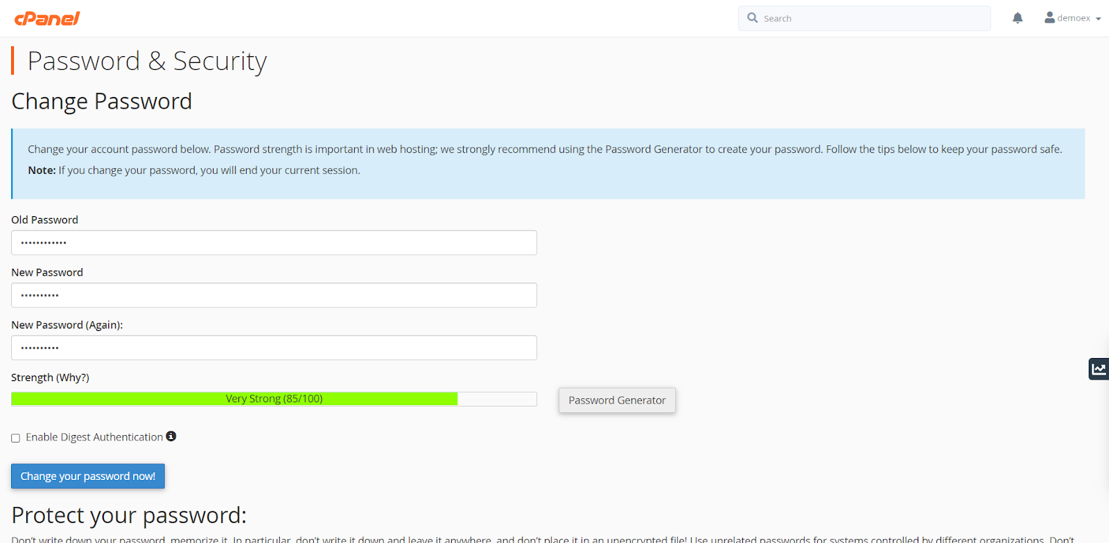 How to Change cPanel Password