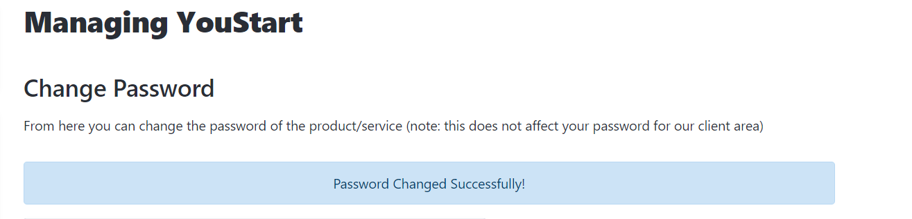 password will successfully be changed