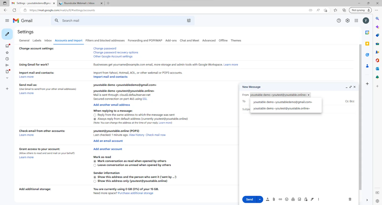 nambahake alamat email saka menu gulung mudhun.