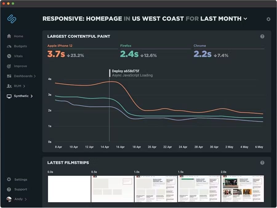 SpeedCurve Real User Monitoring