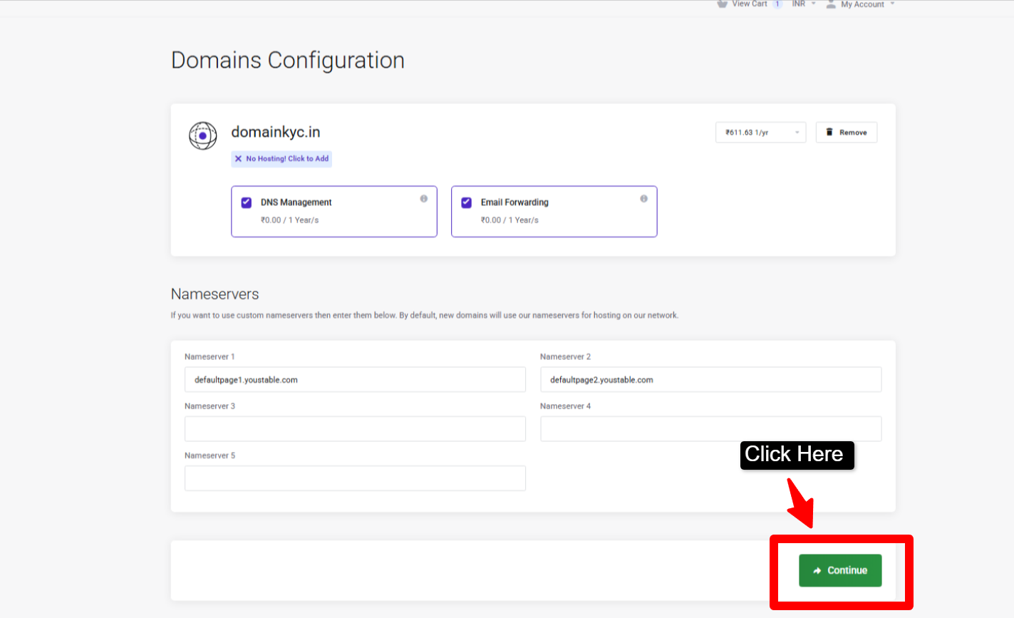 How to do KYC for .(dot)in Domain?