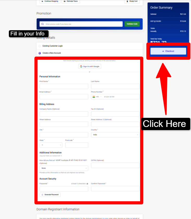 How to do KYC for .(dot)in Domain?