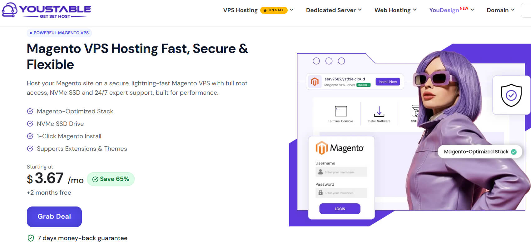 YouStable VPS hosting na Magento