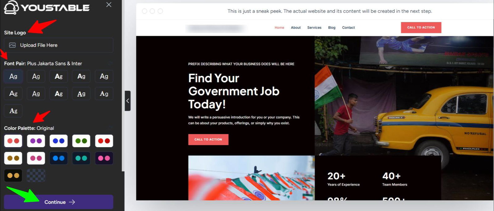 Customize Website Logo, Fonts, and Colors