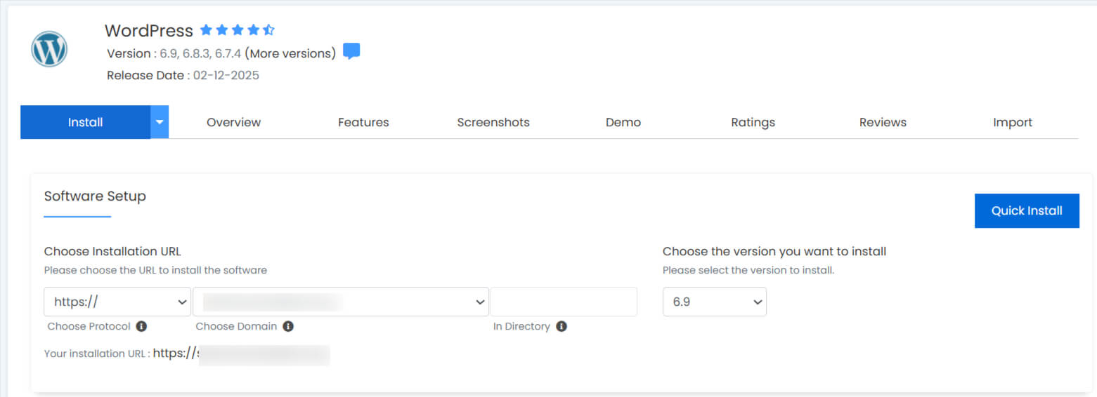 Select Domain and Leave Directory Empty