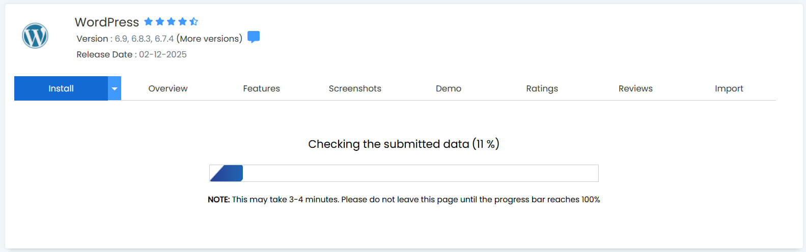 Wait for WordPress Installation to Complete