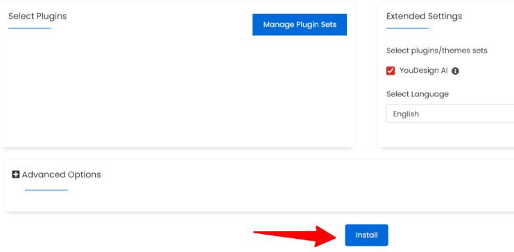 Enable YouDesign AI and Install WordPress