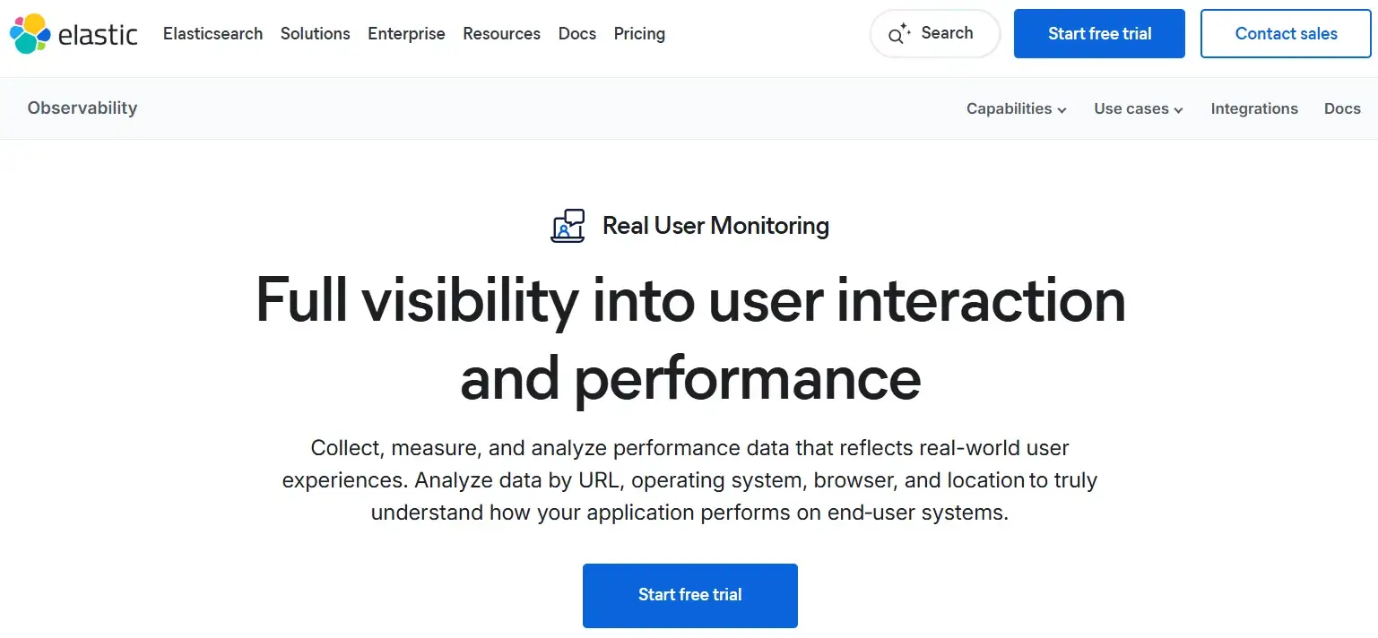 Elastic Real User Monitoring