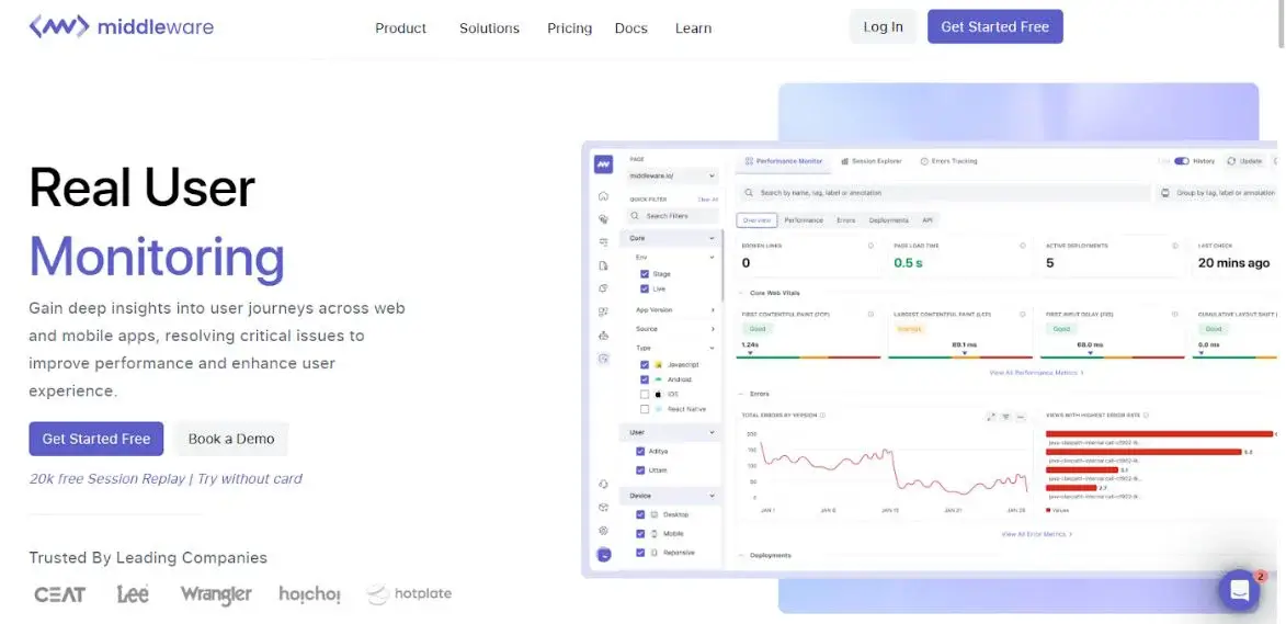 Middleware Real User Monitoring