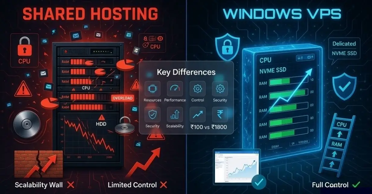 Windows VPS vs Shared Hosting
