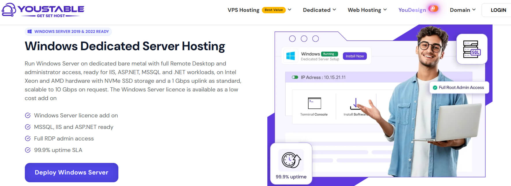 YouStable Windows Dedicated Server