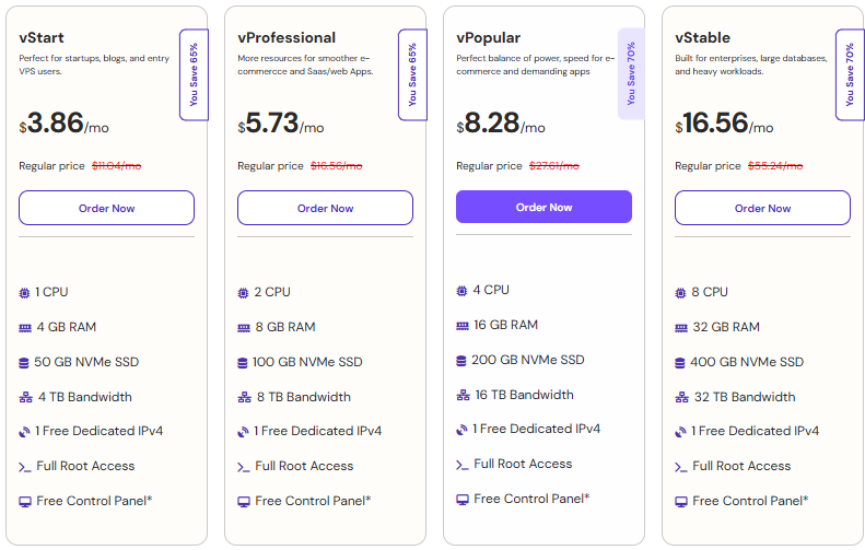 YouStable OpenClaw VPS Hosting Plans & Pricing