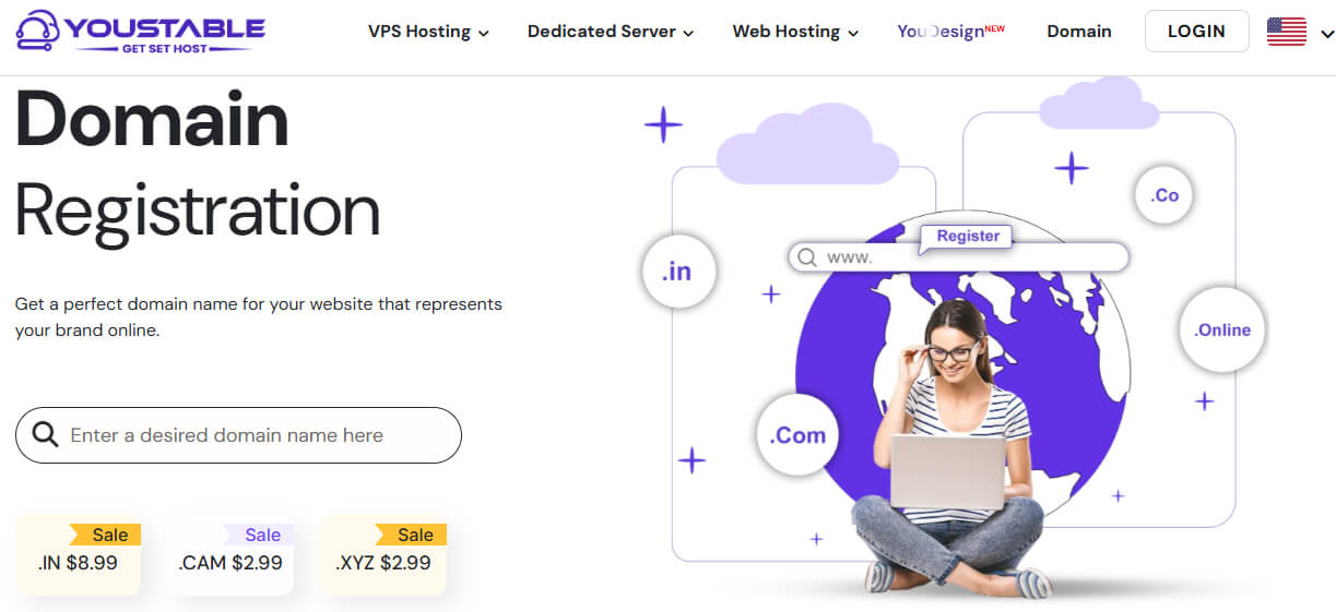 Buy a Domain from YouStable