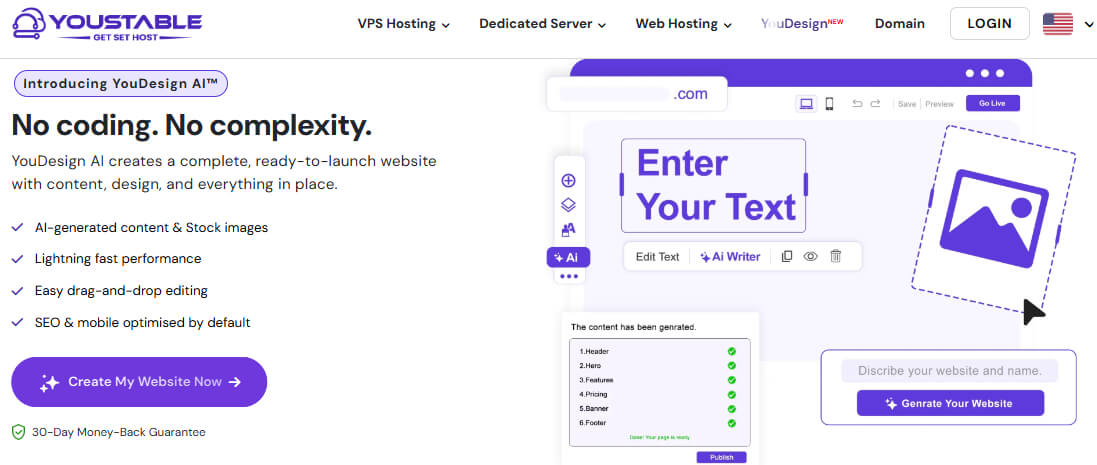 YouStable AI Website Builder