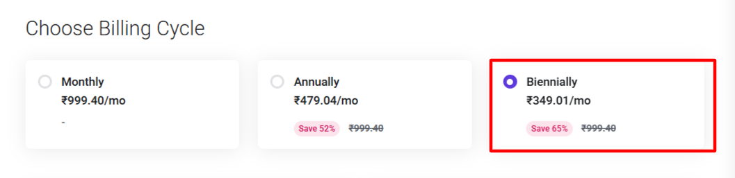 Choose Billing Cycle