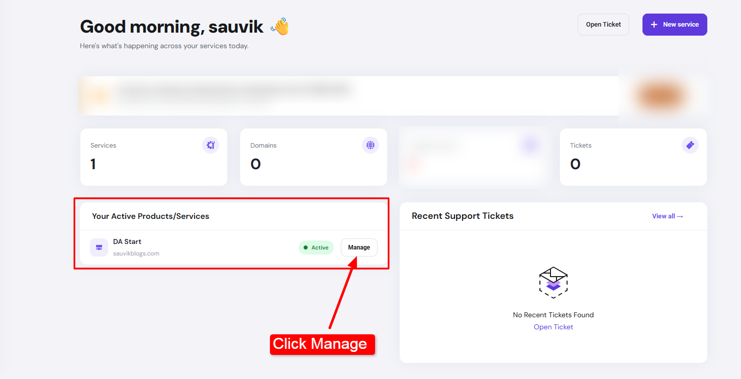 Sign In to your YouStable client area