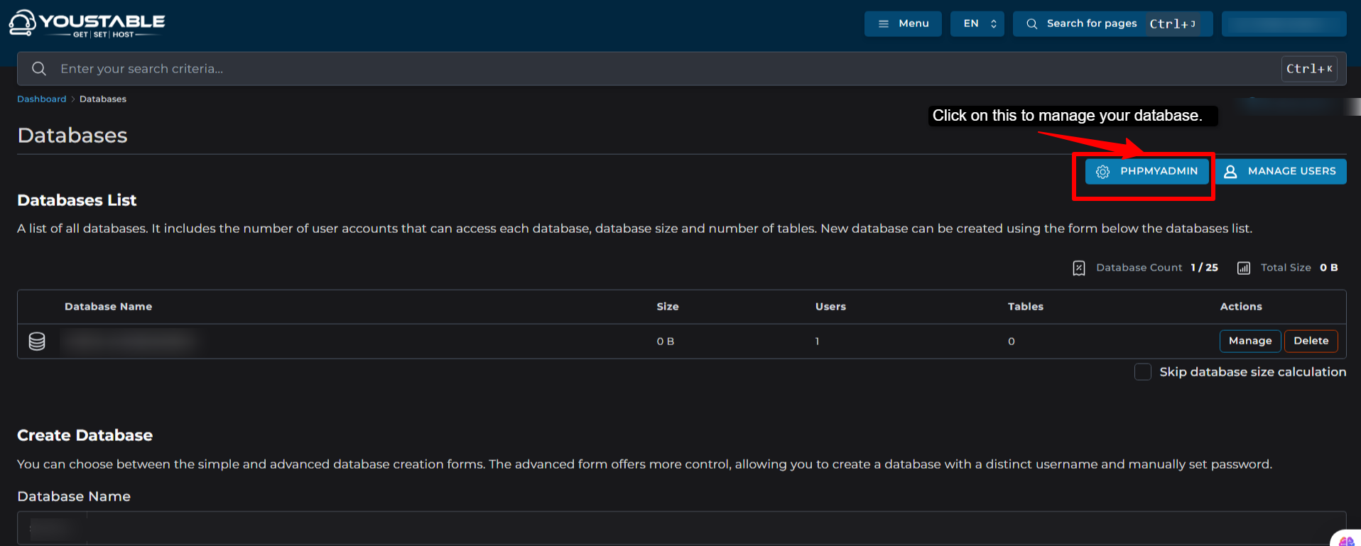 Your database is created