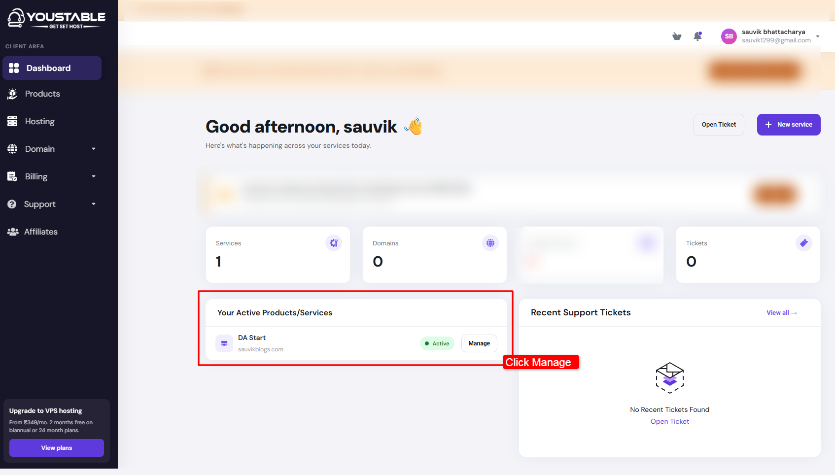 Find the hosting service