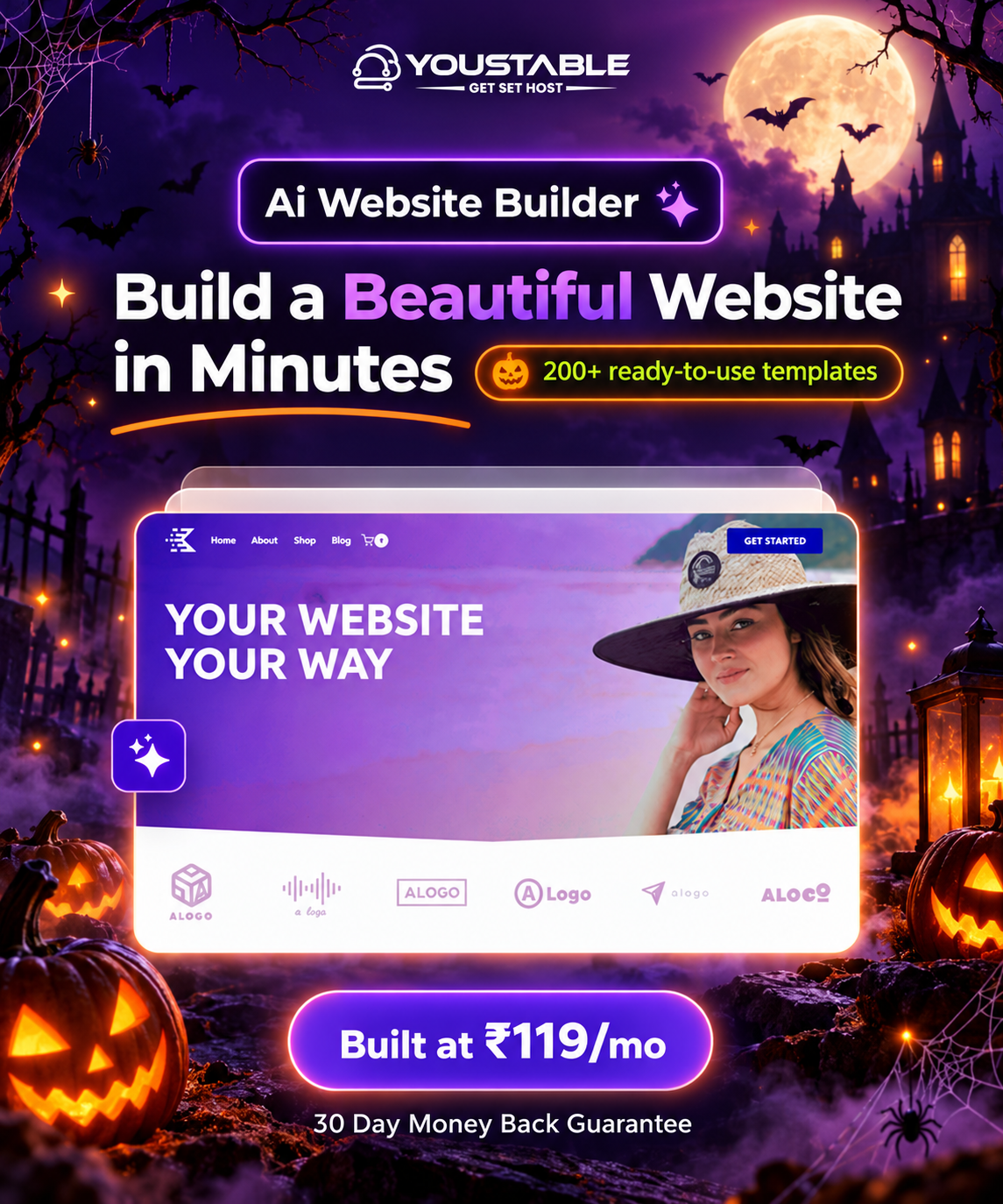 Youstable Halloween Website Builder Poster