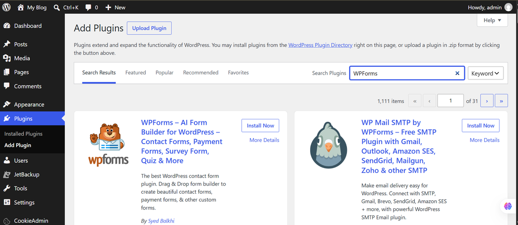 Install WPForms